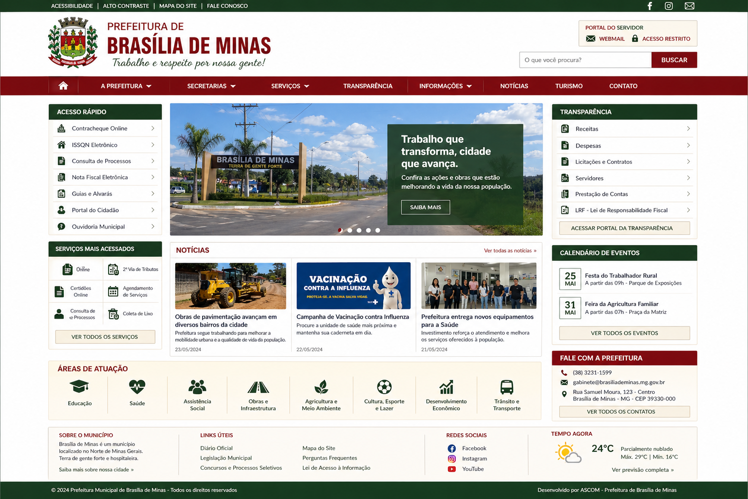 Portal oficial da prefeitura com serviços ao cidadão